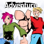 Illustration: Zwei Jugendliche im Comicstil, darber der Schriftzug Abenteuer