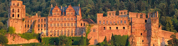 Heidelberg/Neckar: castle in evening light