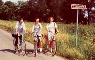 Three cyclists on the Fen Route