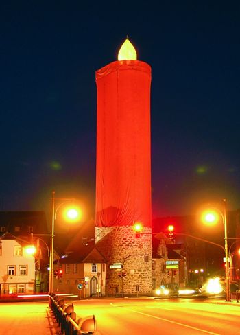 The 40 metre Christmas candle; copyright: Andrea Wstenhagen 