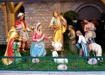 An enchanting, life-sized Nativity scene