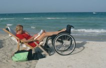 Wheelchair user on the beach
