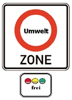 Road Sign indicating a Low Emission Zone in Germany