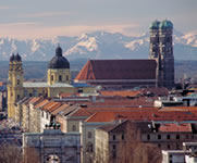 Munich: skyline, the Alps