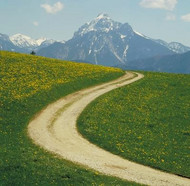 The route snaking through the mountains