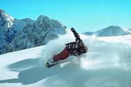 Snowboarder in the Zugspitze region