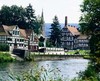 Typical medieval village by the river