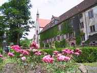Bronnbach abbey seen in its picturesque surroundings