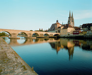 Regensburg with bridge over the Danube