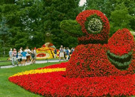 Sculpture made from red flowers on Mainau island