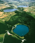 Azure volcanic maars in the Eifel