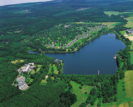 Aerial view of the reservoir in Kell am See