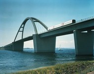 The stunning bridge across the Fehmarn Belt in the Baltic Sea