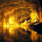 View inside the illuminated Saalfeld Fairy Grottoes