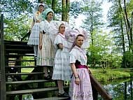 Girls in traditional costume in the Spree Forest