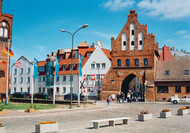 View of the brick-built Water Gate in Wismar