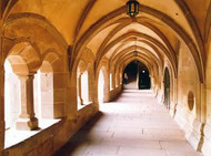 Cloisters in late-Gothic style at Maulbronn Cistercian monastery