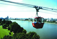 Cologne View across the Rhine from a cable car