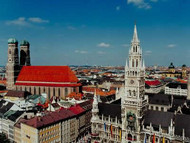View of the town hall and the Church of Our Lady in Munich