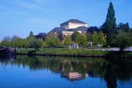 Saarbrücken State Theatre with lake