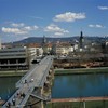 View of Saarbrcken and the old bridge over the River Saar