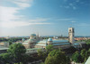 Distant view of the Deutsches Museum building